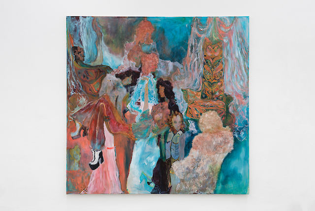 Georgia Gardner Gray, Untitled (Carrying a lady to her chair), 2016, Oil and varnish on canvas, 194&nbsp;×&nbsp;190 cm, photo by Joachim Schulz