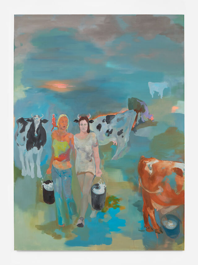 Georgia Gardner Gray, Milk Maids (Girl with an Immovable Brown Eye), 2022, oil on canvas, 300&nbsp;×&nbsp;220 cm, photo by Katie Morrison