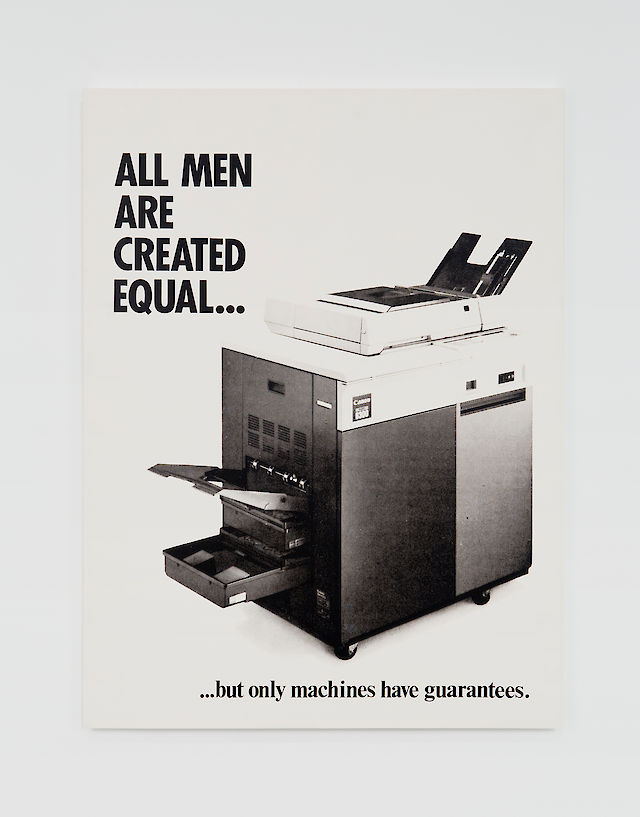 Mitchell Syrop, All men are created equal…, 1982, Silver gelatin photograph on board, 127&nbsp;×&nbsp;102 cm