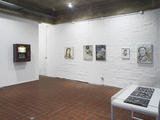 Installation view CONDO London, hosted by Rob Tufnell, works (left to right) Ruth Ewan and Elke Silvia Krystufek, 2018