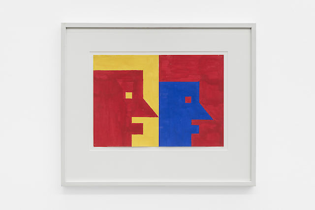 Albert Mertz, Two heads, 1984, gouache, framed, 29.7&nbsp;×&nbsp;42 cm, framed: 53&nbsp;×&nbsp;62&nbsp;×&nbsp;3 cm