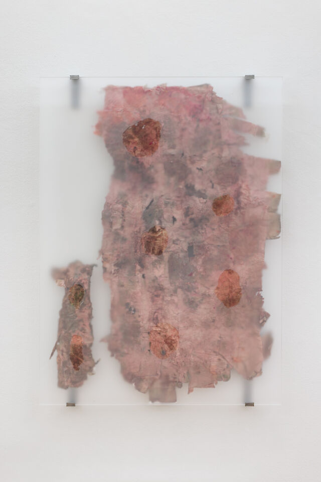Sandra Mujinga, Slow Water (3), 2023, Plexiglass, paper, acrylic paint, invisible seal glue, 112&nbsp;×&nbsp;82&nbsp;×&nbsp;6 cm