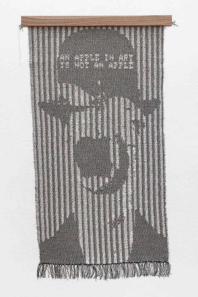 Charlotte Johannesson, Apple, 2019, wool, digitally woven, 102&nbsp;×&nbsp;56 cm