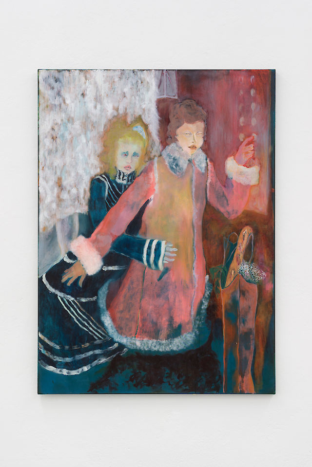 Georgia Gardner Gray, Untitled (Pushing the button), 2016, Oil and varnish on canvas, 90&nbsp;×&nbsp;80 cm, Photo: Joachim Schulz