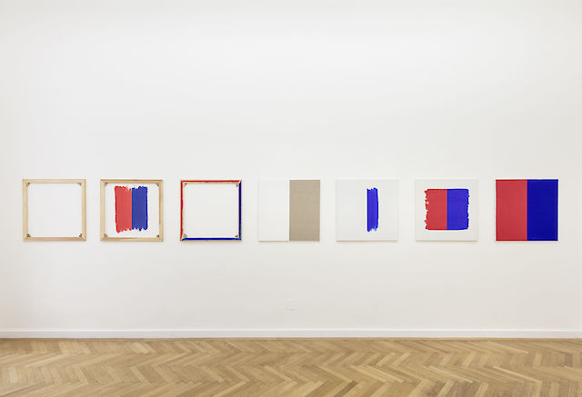 Albert Mertz, installation view Dekonstruktion af maleriets møblement, Croy Nielsen, Vienna, 2018