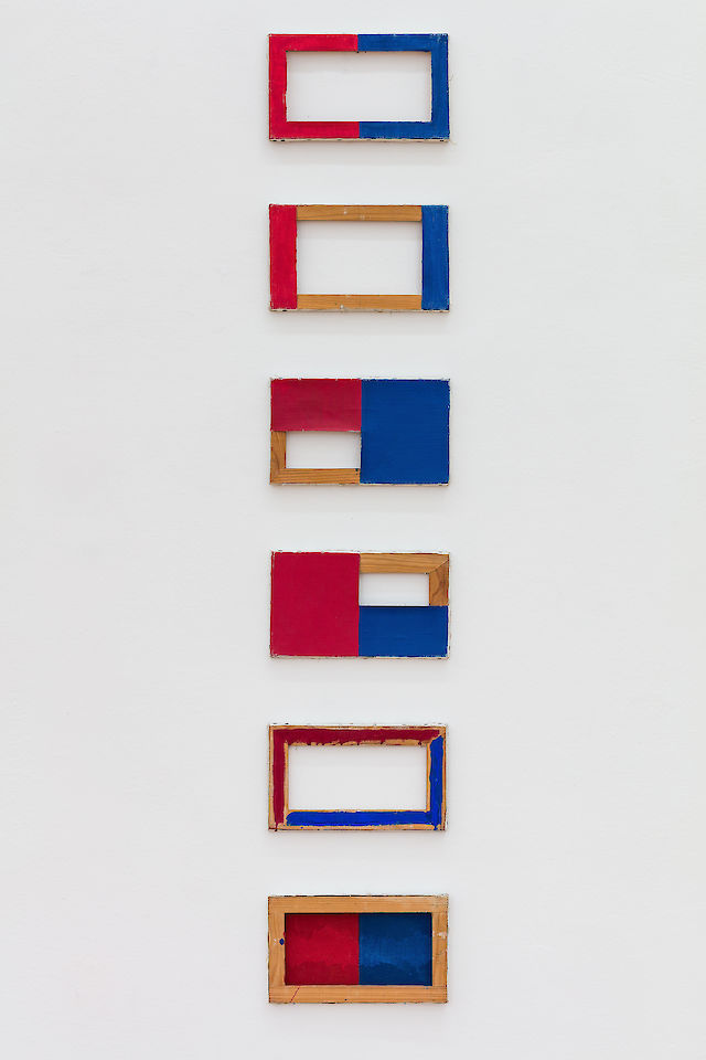 Albert Mertz, Untitled, 1974, Oil on canvas, 6 canvases, each: 16&nbsp;×&nbsp;27&nbsp;×&nbsp;2 cm