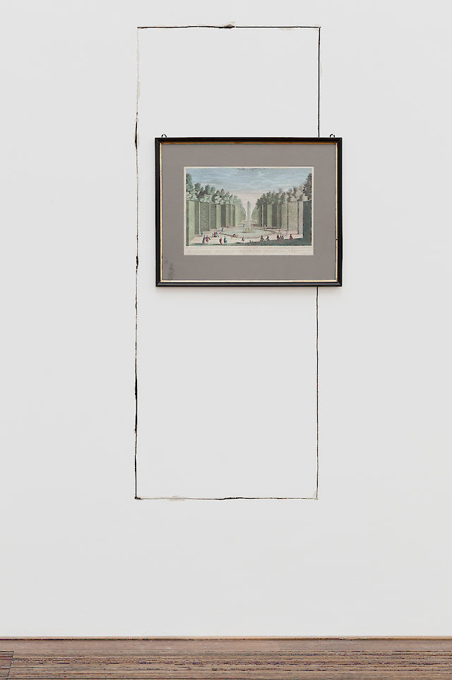 Mandla Reuter, Allée, 2013, framed etching, exit, installation view Kunsthalle Basel, 2013