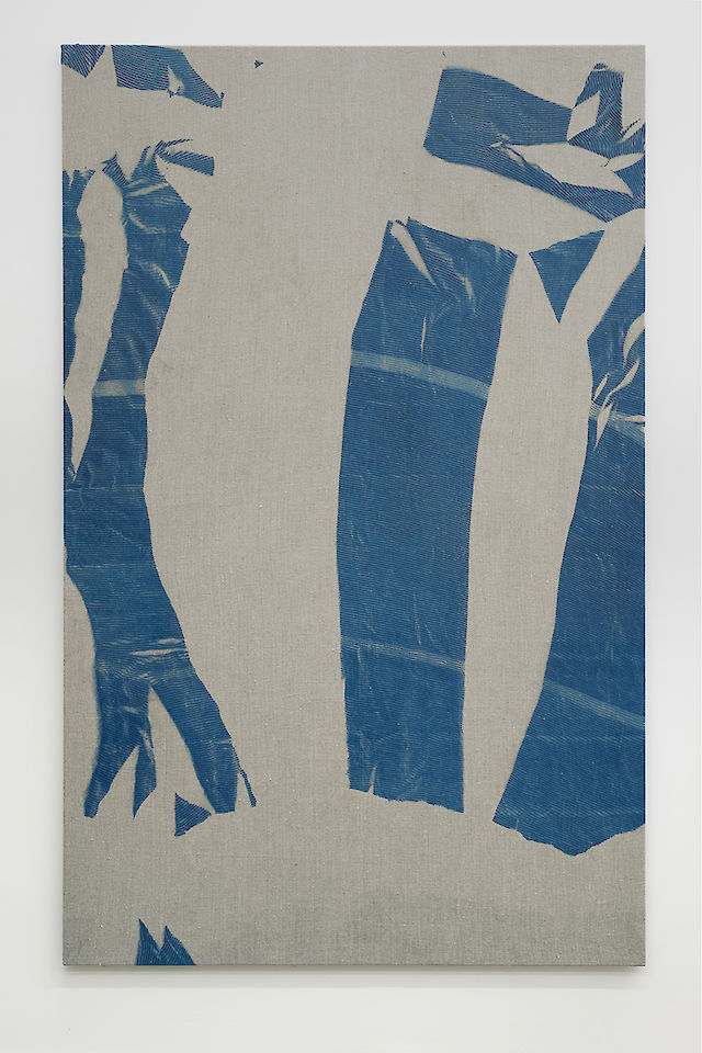 Hugh Scott-Douglas, Untitled, 2012, cyanotype on linen, 220&nbsp;×&nbsp;140 cm