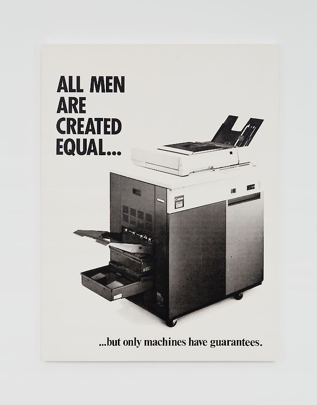 Mitchell Syrop,  All men are created equal…, 1982, silver gelatin photograph on board, 100,9&nbsp;×&nbsp;75,5 cm