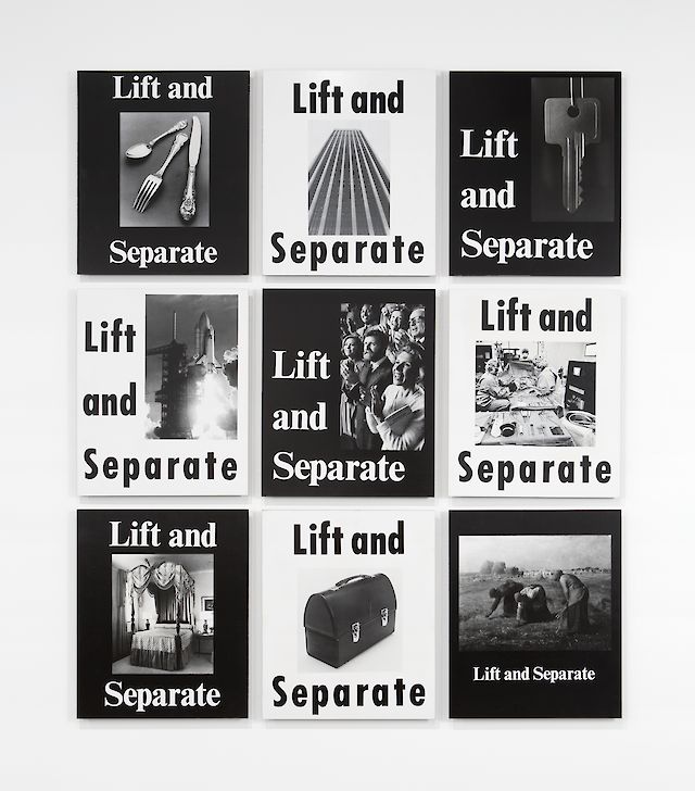 Mitchell Syrop, Lift and Separate, 1984, black and white photographs mounted on board, each, 59,4&nbsp;×&nbsp;49,5&nbsp;×&nbsp;2,5 cm
