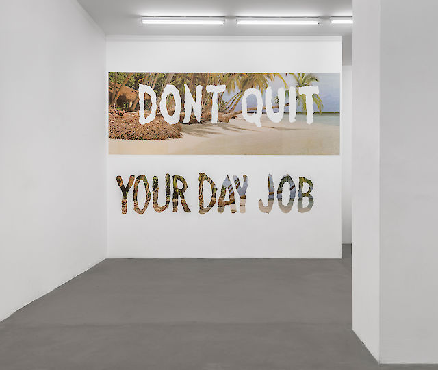 Mitchell Syrop, Dont Quit Your Dayjob, 1993/2015, photographic wallpaper, 270&nbsp;×&nbsp;380 cm