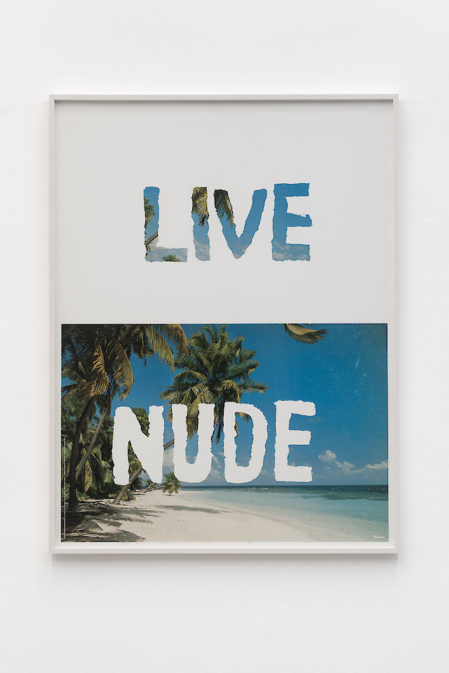 Mitchell Syrop, Live Nude, 1986, torn litho poster on board, collage, framed, 129&nbsp;×&nbsp;98 cm