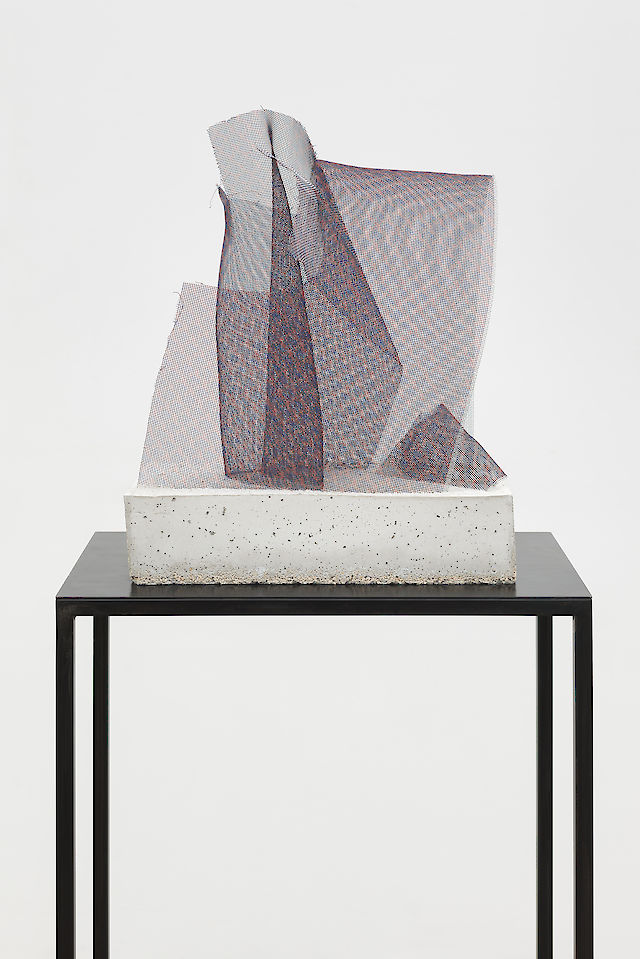 Andy Boot, South Beach (Kemosabie) 1, 2014, concrete, UV-print on metal mesh, metal, 150.5&nbsp;×&nbsp;60&nbsp;×&nbsp;33 cm
