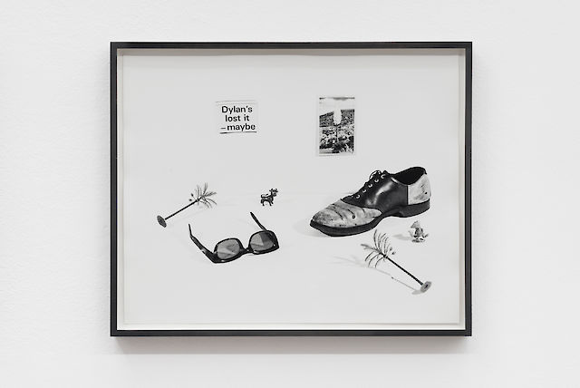 David Ostrem, Dylan’s Lost It – Maybe, 1978–2001, Black and white print, framed, 40&nbsp;×&nbsp;50 cm