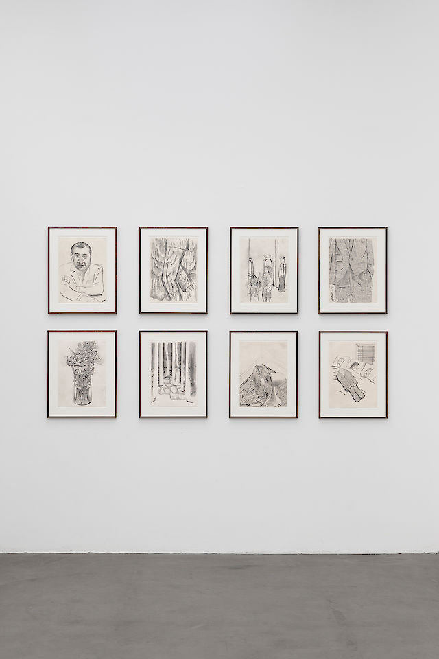 Michael Pfrommer, Untitled, 2012–2014, Pencil on paper, framed, each 41&nbsp;×&nbsp;30 cm