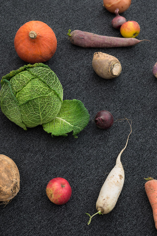 Nina Beier, Scheme, 2014 (detail), Online organic vegetable box scheme, delivered to the gallery at timed intervals, Dimensions variable