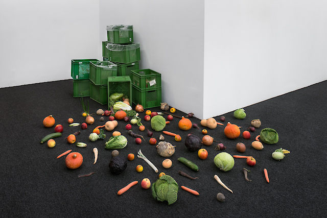 Nina Beier, Scheme, 2014, Online organic vegetable box scheme, delivered to the gallery at timed intervals, Dimensions variable