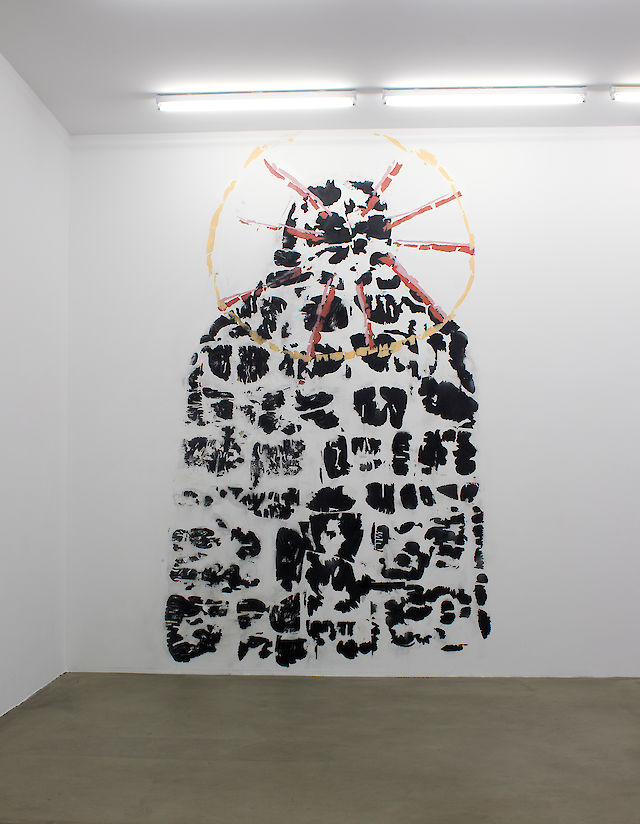 Aaron Angell, Bottle kiln – wheel of flesh, coloured paper, glue,&nbsp;2012