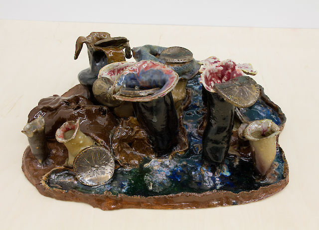 Aaron Angell, Carnaby Street water-mirror, glazed stoneware, 2011