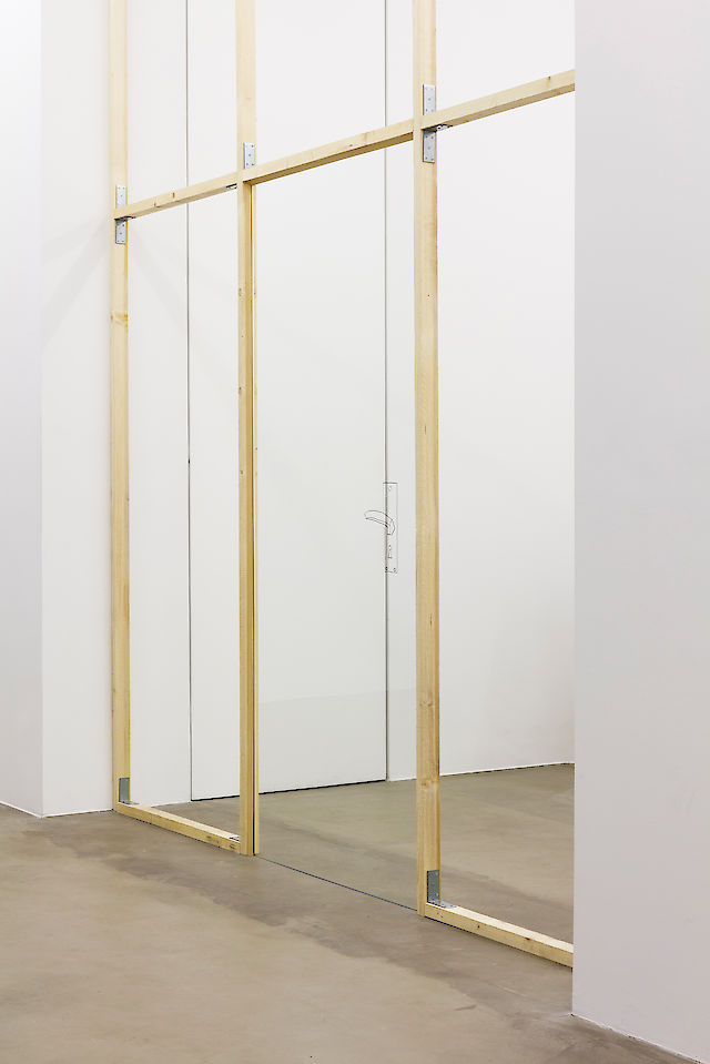 Judith Hopf, Untitled, 2011, Installation, (drawing on glass, wood), Dimensions variable