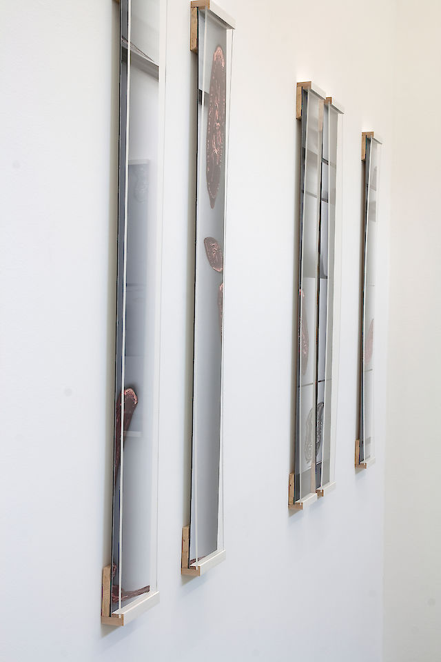 Joshua Petherick, Vertical Sleep, 2011, framed c‑print sawn in eight along fold lines of picture scan