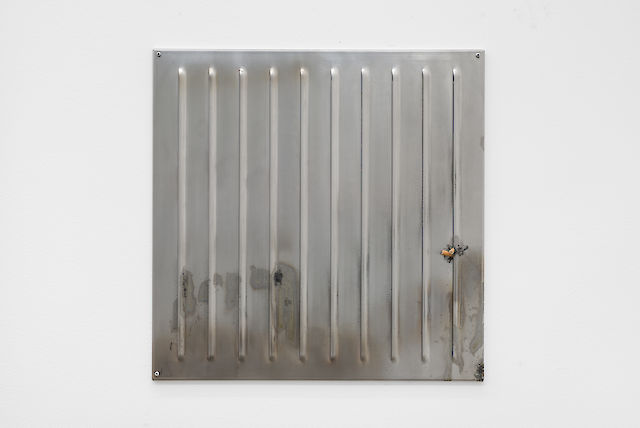 Air Vent / Butt Stop (Safer Smoking), 2014, steel, cigarette, 60&nbsp;×&nbsp;60 cm