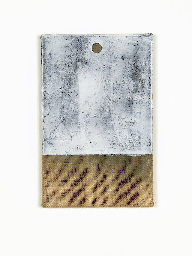 Nicolas Jasmin, Untitled (gmp n.7), 1989 – 2011, Paint on hessian, 33&nbsp;×&nbsp;21 cm