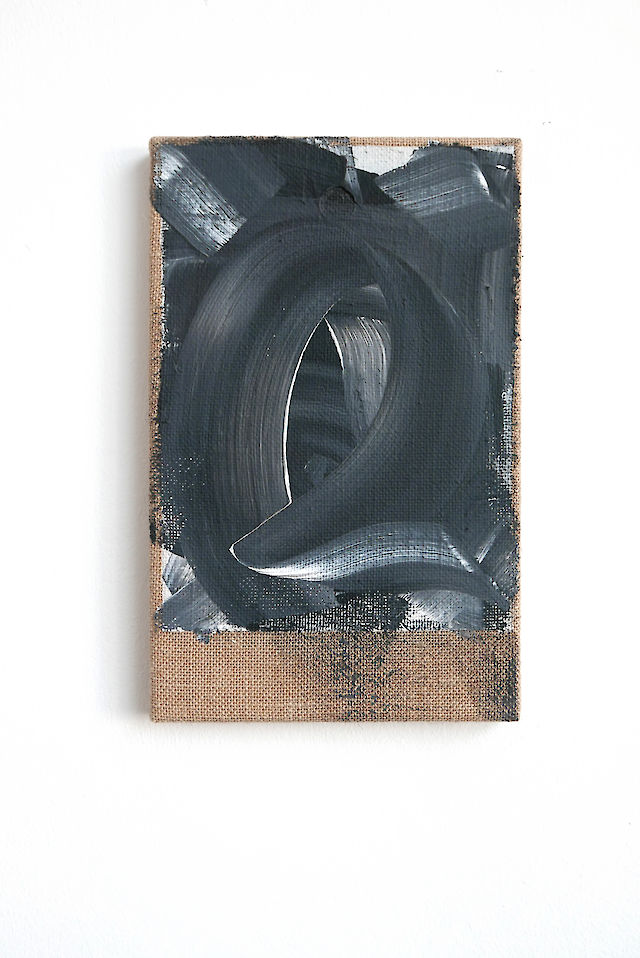 Nicolas Jasmin, Untitled 1150.9, 2013, Mixed media on hessian, 33&nbsp;×&nbsp;21 cm