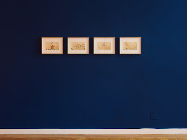 Installation view The Forecast, 2017: Rachel Rose, Failing at the 4th Dimension, 2017 Four pigment prints, each 26&nbsp;×&nbsp;33.7&nbsp;×&nbsp;2 cm (framed), Photo: Pascal Petignat
