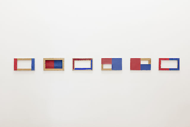 Albert Mertz, Untitled, 1974, Paint on canvas, 6 canvases, each 16&nbsp;×&nbsp;27&nbsp;×&nbsp;2 cm
