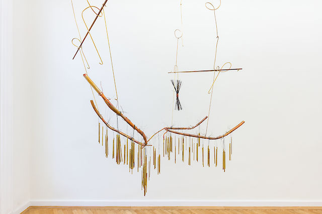 Iza Tarasewicz, In myriads, things cry out 8, 2018, Steel, copper, brass, 140&nbsp;×&nbsp;60 cm