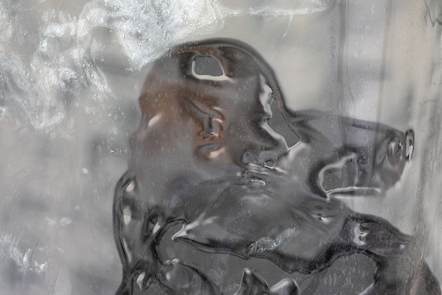Sandra Mujinga, Camuflage Waves 1–3, 2018 (detail), Inkjet print on film, soft pvc, gormets, threaded rods 194 cm&nbsp;×&nbsp;128 cm