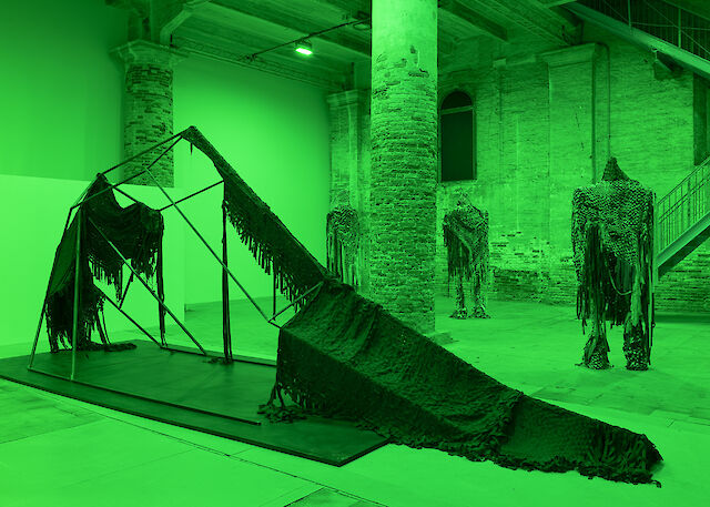 Sandra Mujinga, installation view The Milk of Dreams, 59th International Art Exhibition of La Biennale di Venezia, 2022, photo by Michael Brzezinski