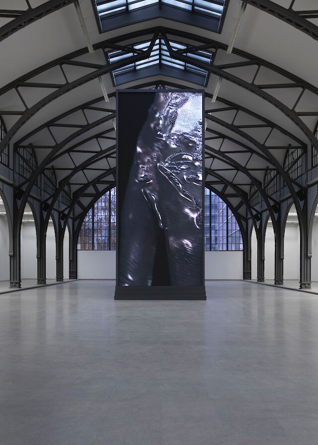 Sandra Mujinga, installation view I Build My Skin With Rocks, Hamburger Bahnhof, Berlin, 2022, photo by Jens&nbsp;Ziehe
