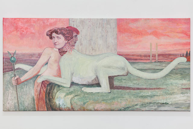 Soshiro Matsubara, The Caresses, 2020, oil on canvas, 67&nbsp;×&nbsp;135&nbsp;×&nbsp;2 cm