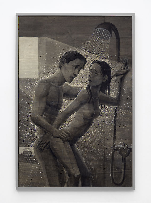Soshiro Matsubara, Lovers (Oskar Kokoschka &amp; Alma Mahler), 2016, Acrylic on carved wood, 129&nbsp;×&nbsp;87 cm