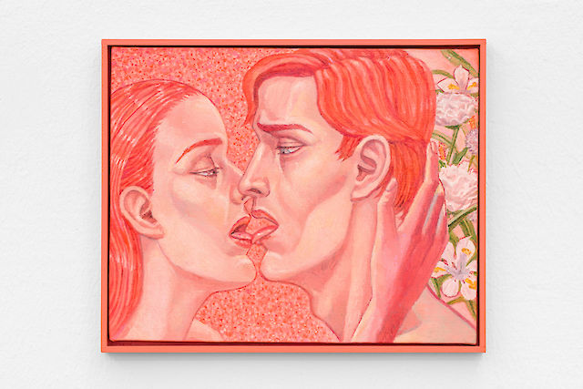 Soshiro Matsubara, Kiss XI, 2019, Oil on linen, handmade frame