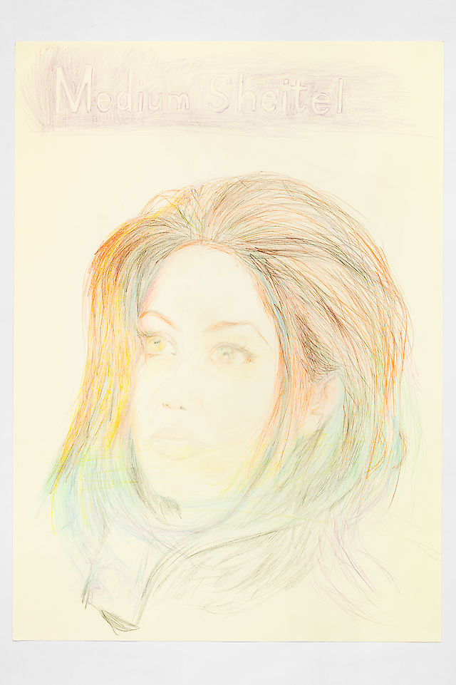 Elke Silvia Krystufek, Sheitel, 2015, Pencil on paper, 70&nbsp;×&nbsp;50 cm