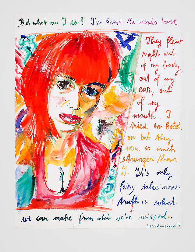Elke Silvia Krystufek, Peggy Phelan, 2003, Water colour on paper, framed, 65&nbsp;×&nbsp;50 cm