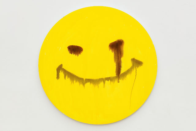 Elke Silvia Krystufek, The Yellow Peril, 2019, Ink on canvas, ø 80&nbsp;cm