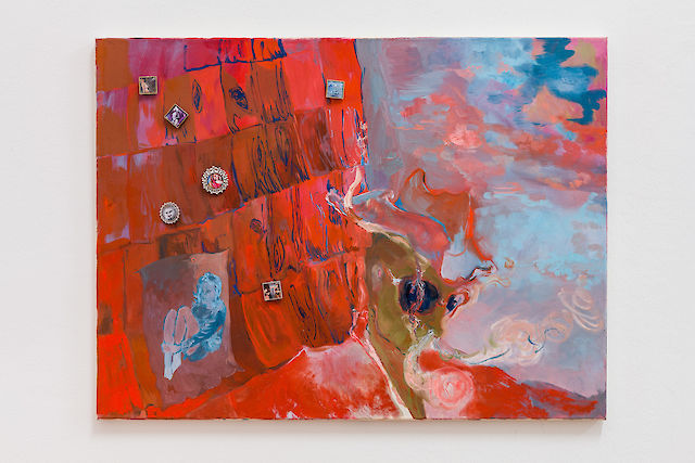 Georgia Gardner Gray, Smoking Cowboy, 2020, Oil on canvas, pins, 60&nbsp;×&nbsp;80 cm
Photos by Kun​st​-doku​men​ta​tion​.com