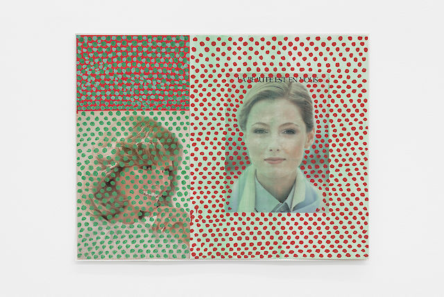 Albert Mertz, Grønne damer røde prikker (Green Ladies, Red dots), 1979, Collage, 51&nbsp;×&nbsp;65 cm