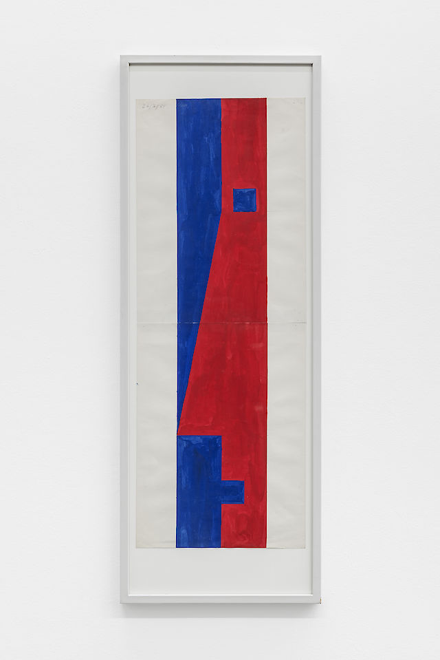 Albert Mertz, Untitled (long profile), 1984, gouache on paper, framed, 75&nbsp;×&nbsp;30 cm, framed: 97&nbsp;×&nbsp;35&nbsp;×&nbsp;3 cm