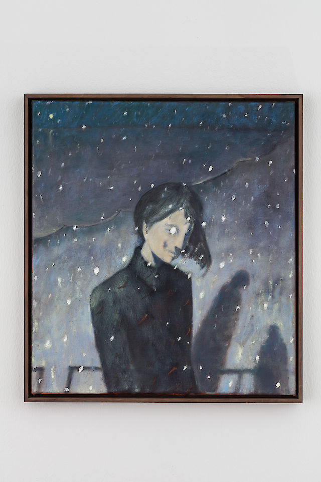 Ernst Yohji Jaeger, Untitled 10 (snow), 2021, oil on canvas, 44.5&nbsp;×&nbsp;40 cm, framed 47.5&nbsp;×&nbsp;42.5 cm