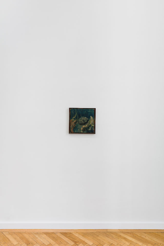 Ernst Yohji Jaeger, Untitled 2 (in water), 2020, oil on canvas, 32&nbsp;×&nbsp;32 cm, framed 34&nbsp;×&nbsp;34 cm