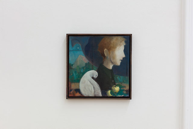 Ernst Yohji Jaeger, Untitled 7 (eclipse), 2020, oil on canvas, 30&nbsp;×&nbsp;30 cm, framed 32.5&nbsp;×&nbsp;32 cm