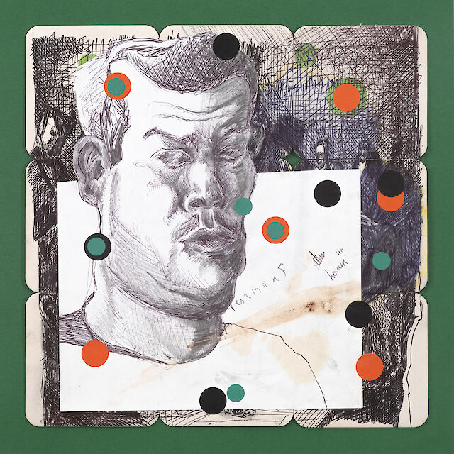 Ben Schumacher, Someday with Bubbles, 2021, ink, felt pen and stickers on beer mats, 33&nbsp;×&nbsp;33 cm