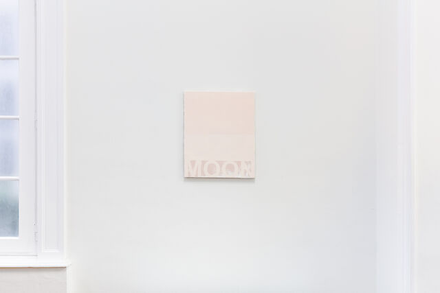 Nicolas Jasmin, Untitled (MOON), 2020, laser etched mixed media on hessian, 55&nbsp;×&nbsp;45 cm