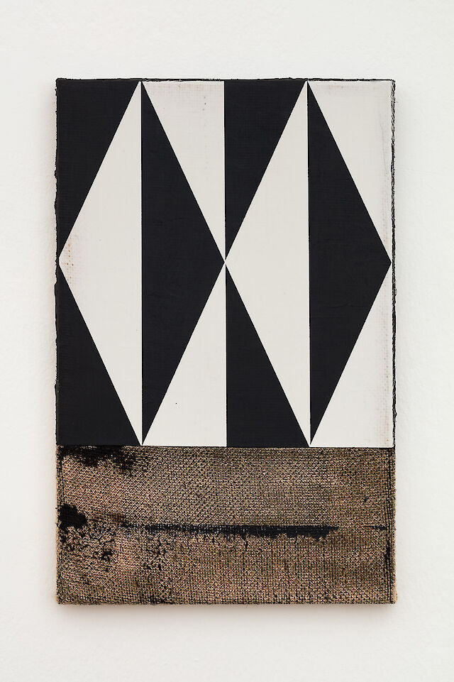 Nicolas Jasmin, Untitled (zwetri), 2020, laser etched mixed media on hessian, 33&nbsp;×&nbsp;21 cm