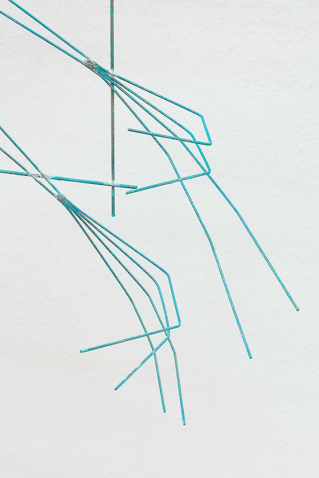 Iza Tarasewicz, The Union That Has Evoled Into The Wing (detail), 2021, copper, blue patina, 90&nbsp;×&nbsp;90&nbsp;×&nbsp;13 cm